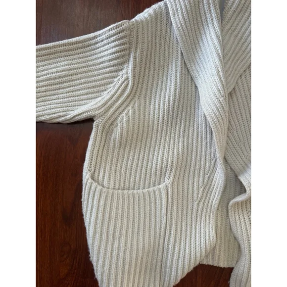 Women's M.M. LaFleur Cream Ribbed Knit Cardigan XS/S - Picture 3 of 6